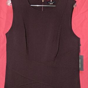 Tommy Hilfiger Elegant Sleeveless Dress in Deep Burgundy Woman's Plus Size 16 W